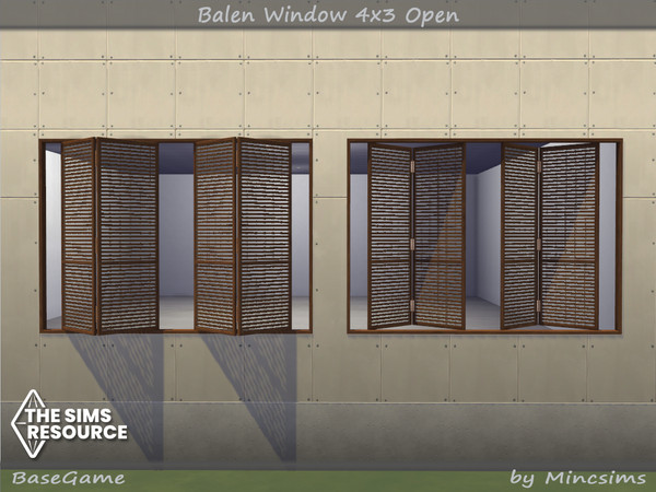 Sims 4 — Balen Window 4x3 Open by Mincsims — for short wall 8 swatches