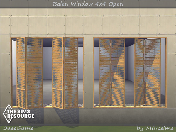 Sims 4 — Balen Window 4x4 Open by Mincsims — for medium wall 8 swatches