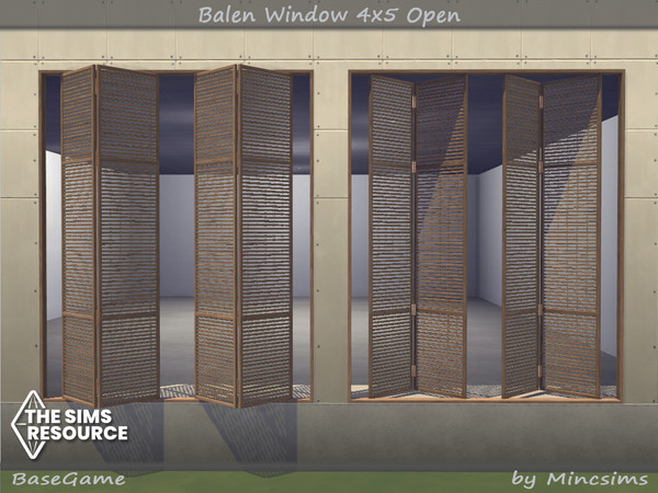 Sims 4 — Balen Window 4x5 Open by Mincsims — for tall wall 8 swatches