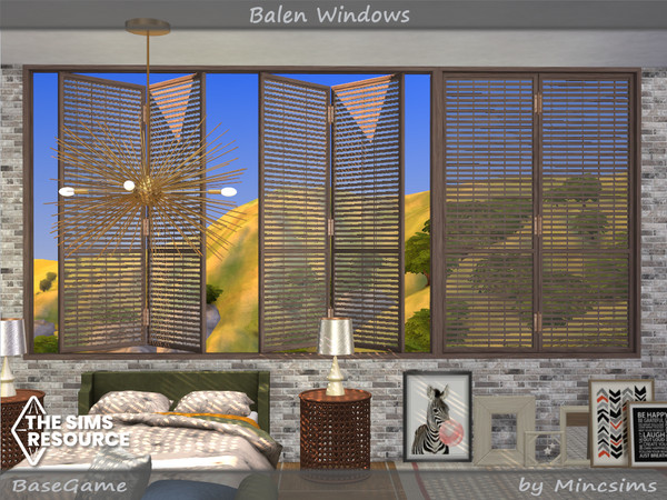 Sims 4 — Balen Windows by Mincsims — The set consists of 12 packages. -4x5 for 4 Tiles, Tall wall -4x4 for 4 Tiles,