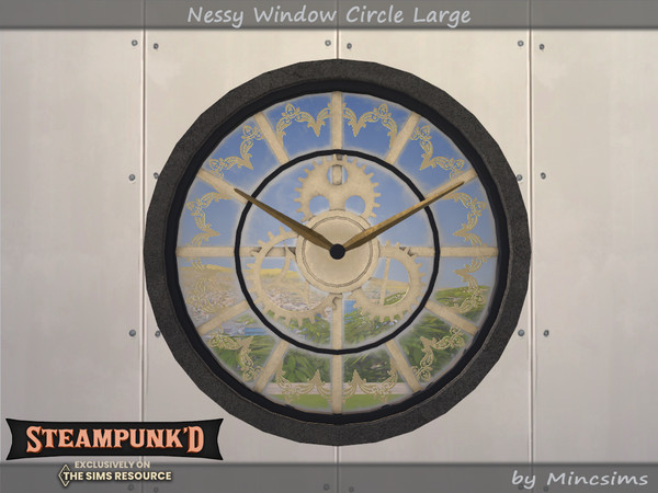 Sims 4 — Steampunked - Nessy Window Circle Large by Mincsims — Basegame Compatible 4 swatches