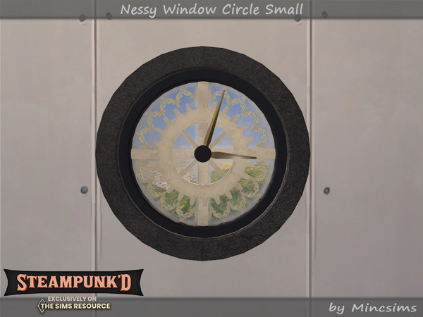Sims 4 — Steampunked - Nessy Window Circle Small by Mincsims — Basegame Compatible 4 swatches