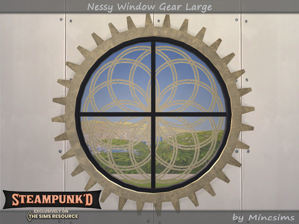 Sims 4 — Steampunked - Nessy Window Gear Large by Mincsims — Basegame Compatible 4 swatches