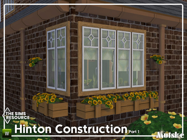 Sims 4 — Hinton Construction Set Part 1 by Mutske — This set contains several windows, doors arches and blinds to create
