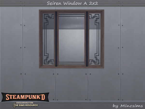 Sims 4 — Steampunked - Seiren Window A 2x2 by Mincsims — Basegame Compatible 8 swatches