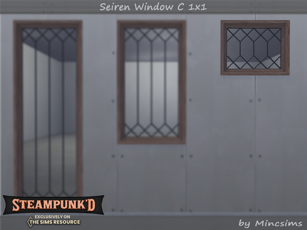 Sims 4 — Steampunked - Seiren Window C 1x1 by Mincsims — Basegame Compatible 8 swatches