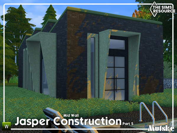 Sims 4 — Jasper Construction Mid Wall Part 5 by Mutske — On request! This is a constructionset with chunky windows, doors