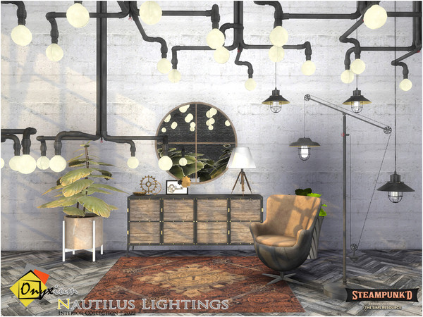 Sims 4 — Steampunked - Nautilus Lightings by Onyxium — Onyxium@TSR Design Workshop Lighting Collection | Belong To The