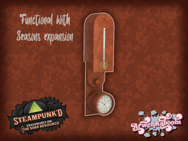 Sims 4 — Steampunked Goodies - Thermostat by ArwenKaboom — Base game thermostat (if you have seasons it will be