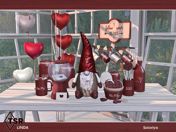 Sims 4 — Linda by soloriya — A set of decorative objects for romantic dates. Includes 10 objects: --bottle, --bowls with
