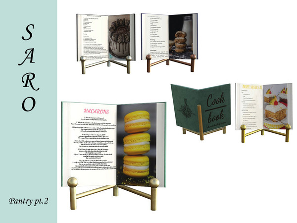 Sims 4 — SAROPantry2 cookbook by SSR99 — Cookbook! comes in 4 swatches