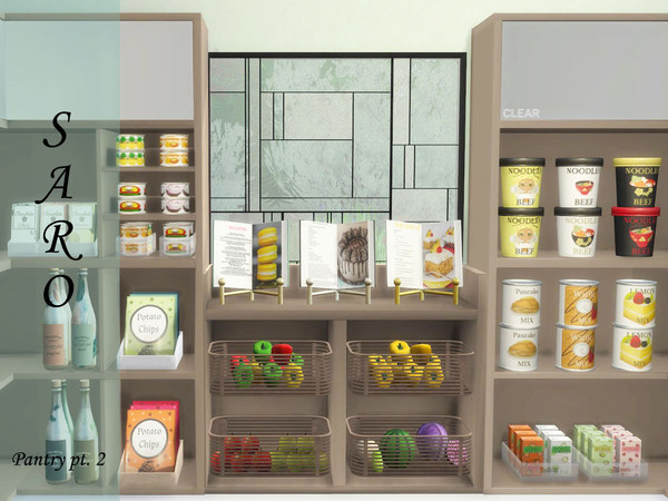 Sims 4 — Pantry part2 by SSR99 — Part two of my pantry! comes with a buch of additional clutter and a shelf for some