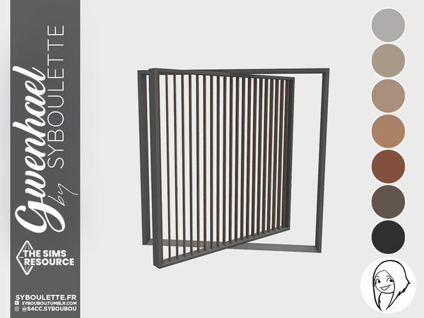 Sims 4 — Gwenhael Pivoted door medium by Syboubou — This is an opened pivoted door that is made to stay opened: sim will