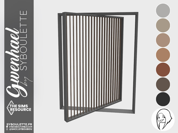 Sims 4 — Gwenhael Pivoted door tall by Syboubou — This is an opened pivoted door that is made to stay opened: sim will be