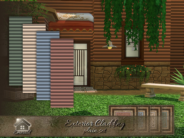 Sims 4 — Exterior Cladding plain set by Emerald — Exterior Cladding is best way to protect your home from weather.