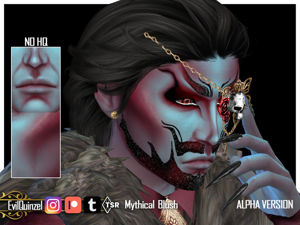 Sims 4 — Mythical Blush by EvilQuinzel — 2 set of blush, one for EA and overlay skin and one for alpha skin. Blush for