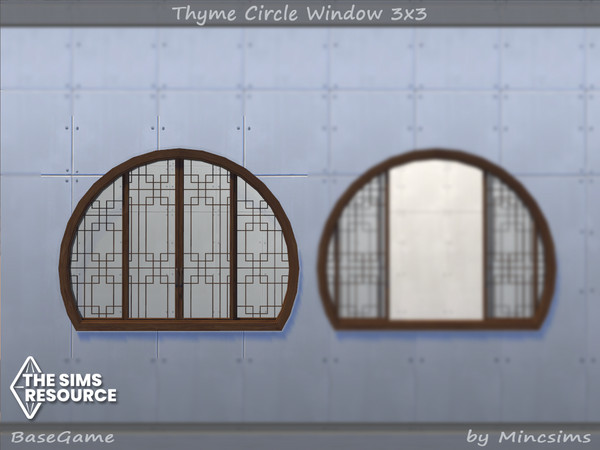 Sims 4 — Thyme Circle Window 3x3 by Mincsims — Basegame Compatible 8 swatches