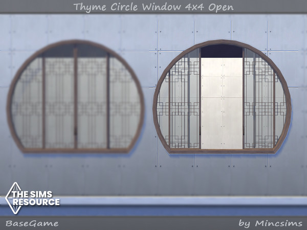 Sims 4 — Thyme Circle Window 4x4 Open by Mincsims — Basegame Compatible 8 swatches