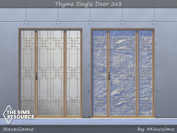 Sims 4 — Thyme Single Door 2x3 by Mincsims — Basegame Compatible 8 swatches