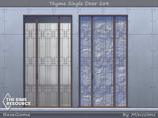 Sims 4 — Thyme Single Door 2x4 by Mincsims — Basegame Compatible 8 swatches