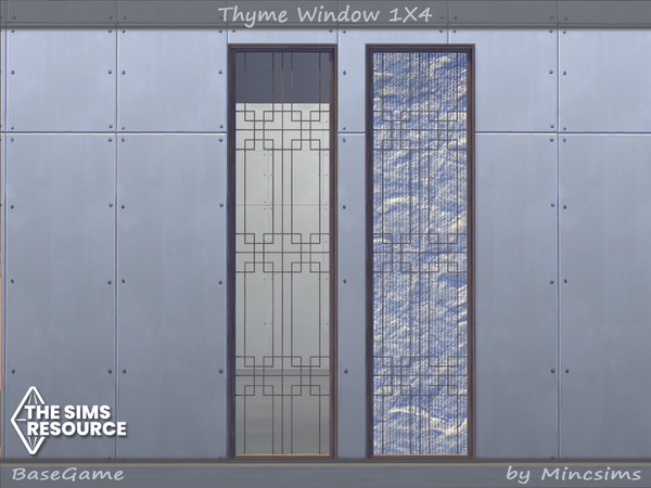 Sims 4 — Thyme Window 1x4 by Mincsims — Basegame Compatible 8 swatches