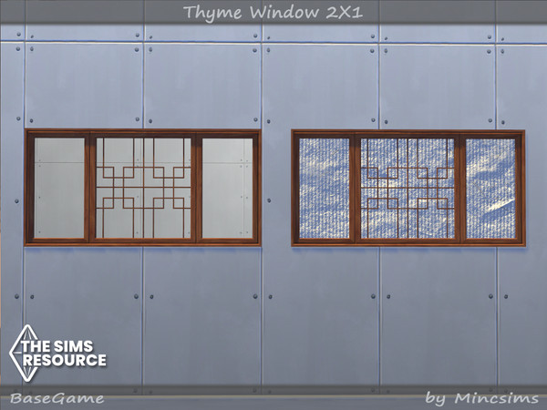 Sims 4 — Thyme Window 2x1 by Mincsims — Basegame Compatible 8 swatches