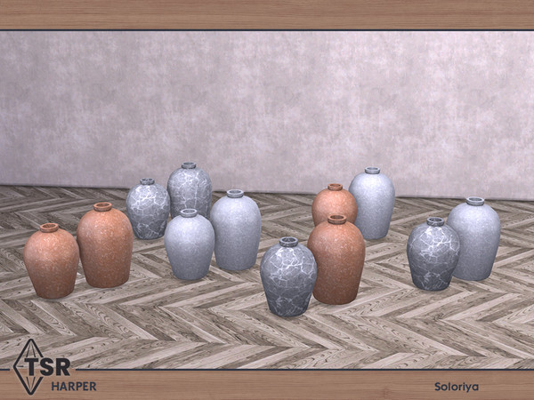 Sims 4 — Harper. Vases by soloriya — Two vases in one mesh. Part of Harper set. 6 color variations. Category: Decorative