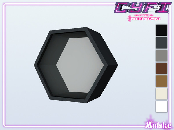 Sims 4 — CyFi Hexagon Window Type A 05x1 by Mutske — Part of the construtionset Hexagon and CyFi Collaboration. Made