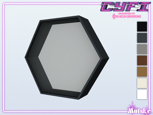 Sims 4 — CyFi Hexagon Window Type A 1x1 by Mutske — Part of the construtionset Hexagon and CyFi Collaboration. Made