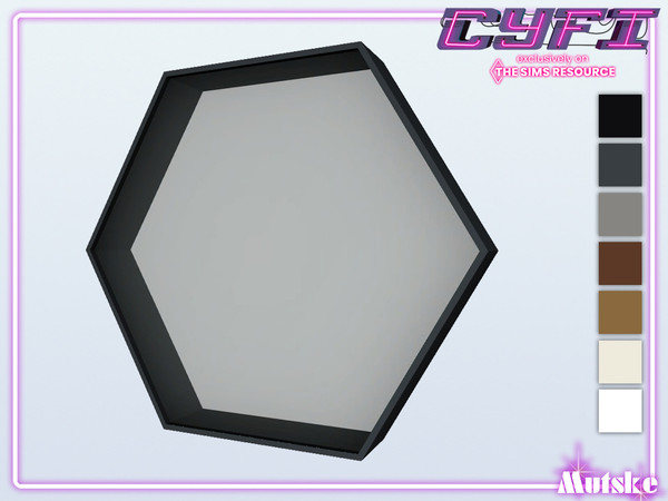 Sims 4 — CyFi Hexagon Window Type A 15x1 by Mutske — Part of the construtionset Hexagon and CyFi Collaboration. Made