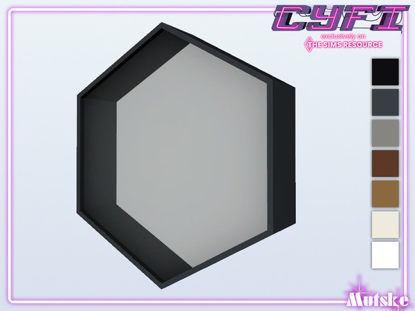Sims 4 — CyFi Hexagon Window Type B 1x1 by Mutske — Part of the construtionset Hexagon and CyFi Collaboration. Made