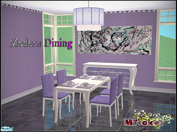 Sims 2 — MT-ModernDining-MeshSet by MTcakes — This modern&elegant dining set includes 5 new meshes.All items are