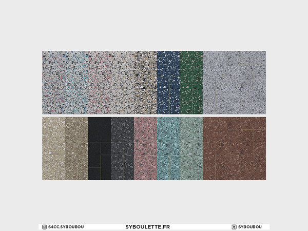 Sims 4 — Lift - Floor terrazzo tiles by Syboubou — Terrazo flooring with subtle tiles marking.