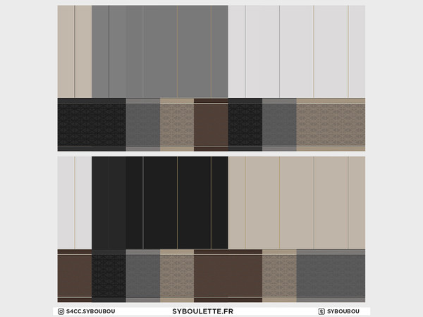 Sims 4 — Lift - Wallpaper: glossy & metal panel by Syboubou — Very design and high end wallpaper with mix of metal