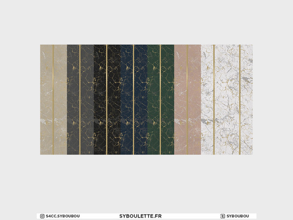 Sims 4 — Lift - Wallpaper: Marble panel by Syboubou — Very design and high end wallpaper with alterning marble and golden