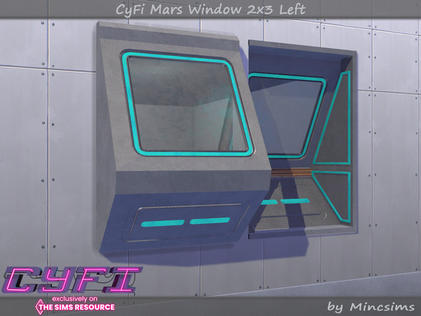Sims 4 — CyFi Mars Window 2x3 Left by Mincsims — Basegame Compatible. 6 swatches