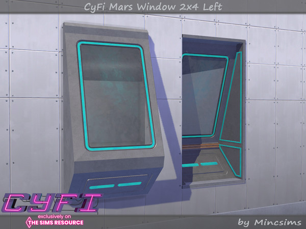 Sims 4 — CyFi Mars Window 2x4 Left by Mincsims — Basegame Compatible. 6 swatches