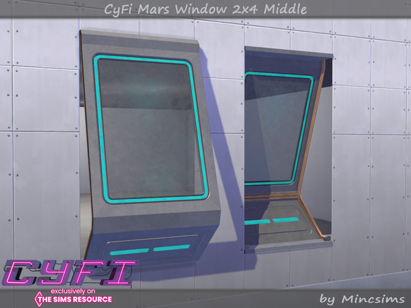 Sims 4 — CyFi Mars Window 2x4 Middle by Mincsims — Basegame Compatible. 6 swatches