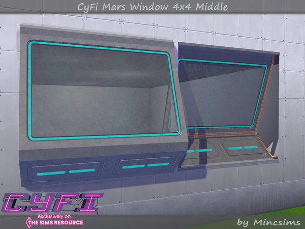 Sims 4 — CyFi Mars Window 4x4 Middle by Mincsims — Basegame Compatible. 6 swatches