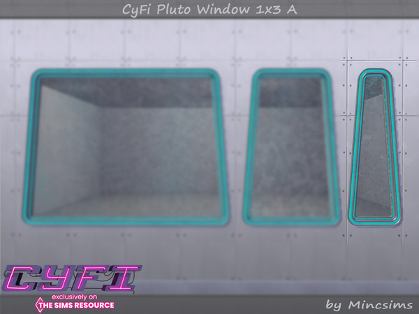 Sims 4 — CyFi Pluto Window 1x3 A by Mincsims — Basegame Compatible. 6 swatches