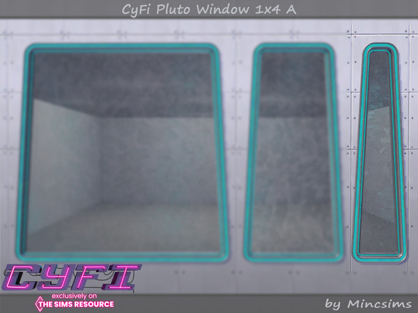 Sims 4 — CyFi Pluto Window 1x4 A by Mincsims — Basegame Compatible. 6 swatches