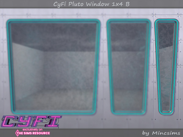 Sims 4 — CyFi Pluto Window 1x4 B by Mincsims — Basegame Compatible. 6 swatches