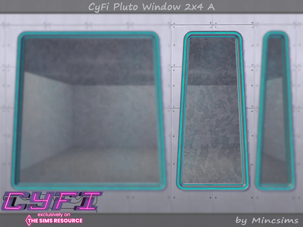 Sims 4 — CyFi Pluto Window 2x4 A by Mincsims — Basegame Compatible. 6 swatches