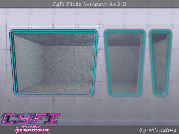 Sims 4 — CyFi Pluto Window 4x3 B by Mincsims — Basegame Compatible. 6 swatches