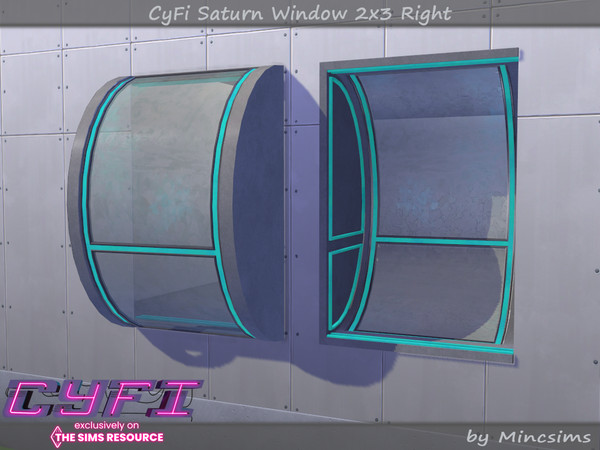 Sims 4 — CyFi Saturn Window 2x3 Right by Mincsims — Basegame Compatible. 6 swatches