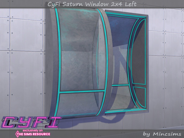 Sims 4 — CyFi Saturn Window 2x4 Left by Mincsims — Basegame Compatible. 6 swatches