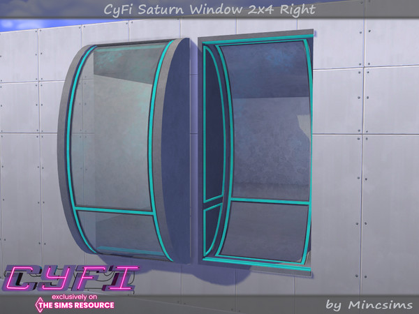 Sims 4 — CyFi Saturn Window 2x4 Right by Mincsims — Basegame Compatible. 6 swatches