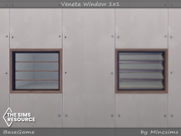 Sims 4 — Veneta Window 1x1 by Mincsims — Basegame Compatible. 8 Swatches.