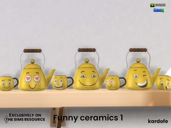 Sims 4 — Funny ceramics by kardofe — Fun decorations for the kitchen, this first part consists of nine new meshes of