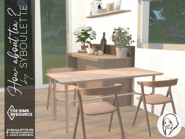 Sims 4 — How about tea set by Syboubou — This set was originally created for the tea set, and then I expanded it to